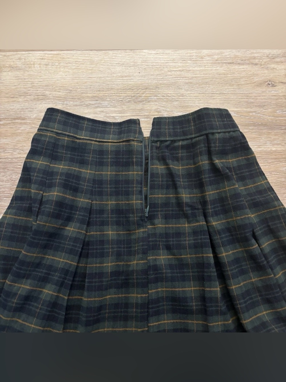 Hollister Skirt Womens XS Green Ultra High Rise Mini Flare Plaid Pleated School - Picture 6 of 8